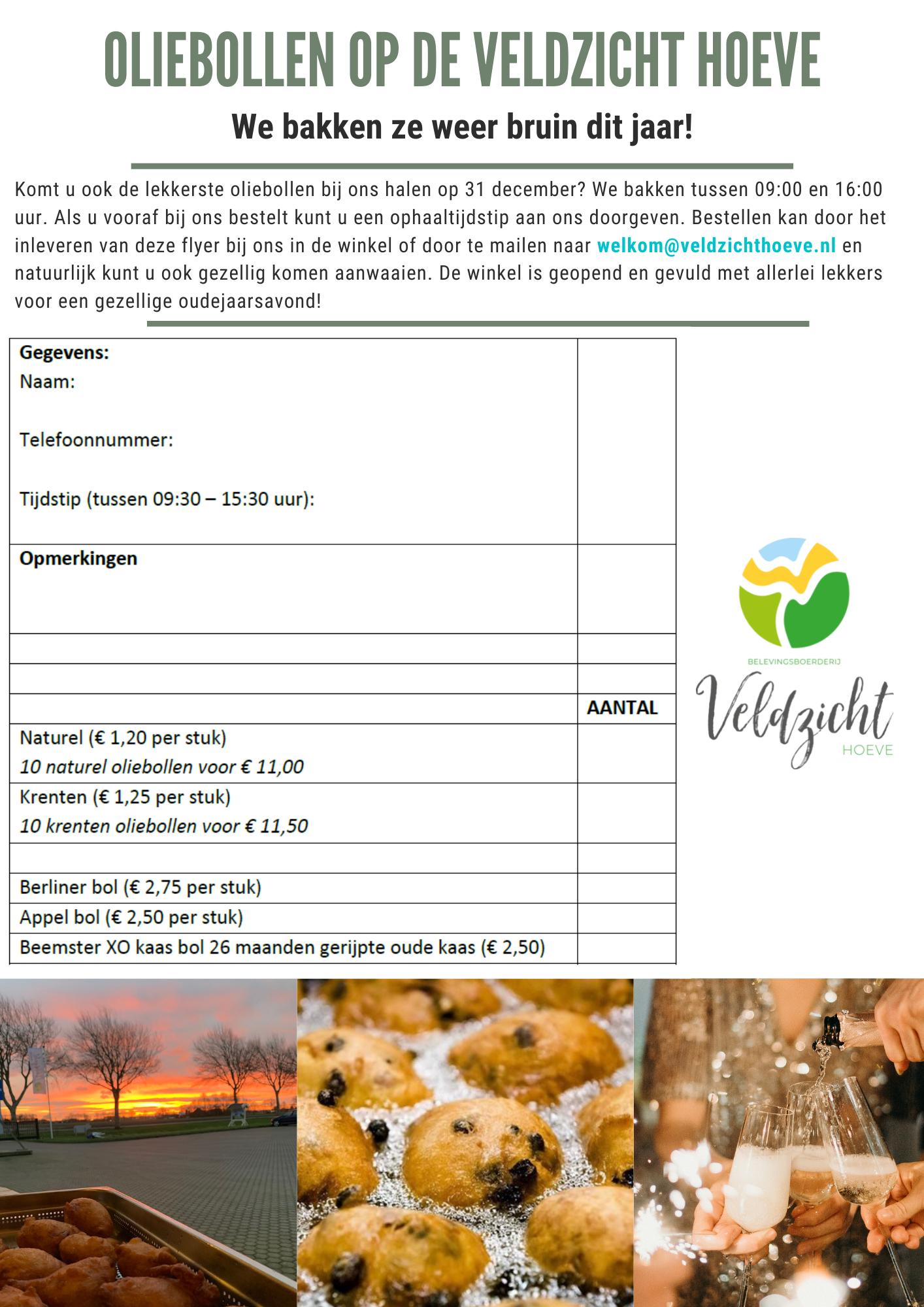 Bestellijst kerst en oliebollen