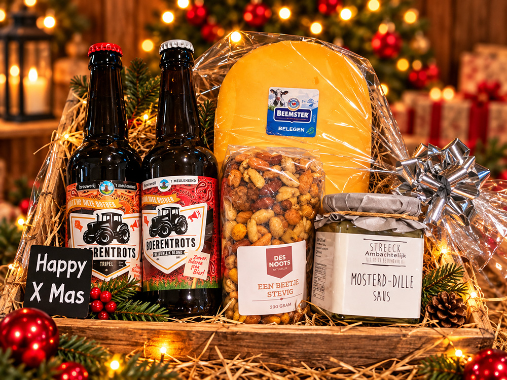 Foto van een heerlijk bierpakket, om te geven met kerst!